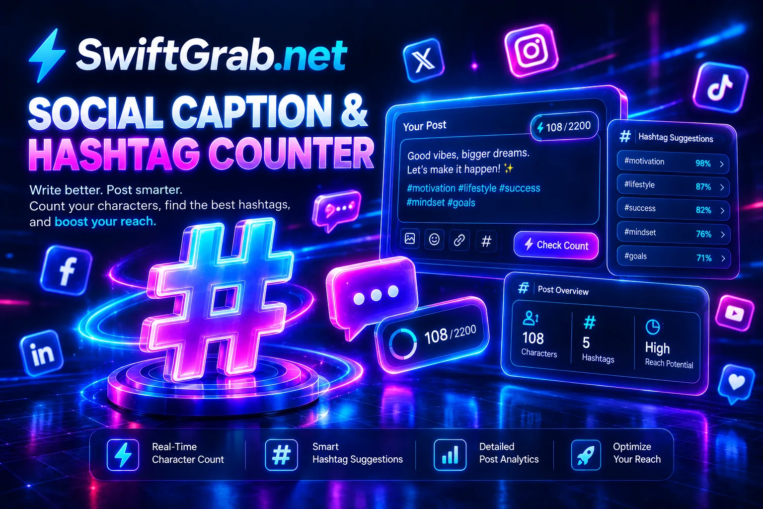 Social Caption & Hashtag Counter